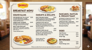 denny's breakfast menu with prices