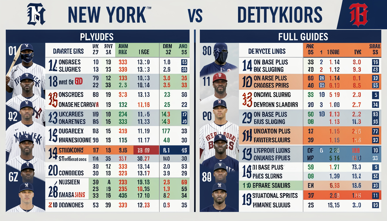 new york yankees vs detroit tigers match player stats